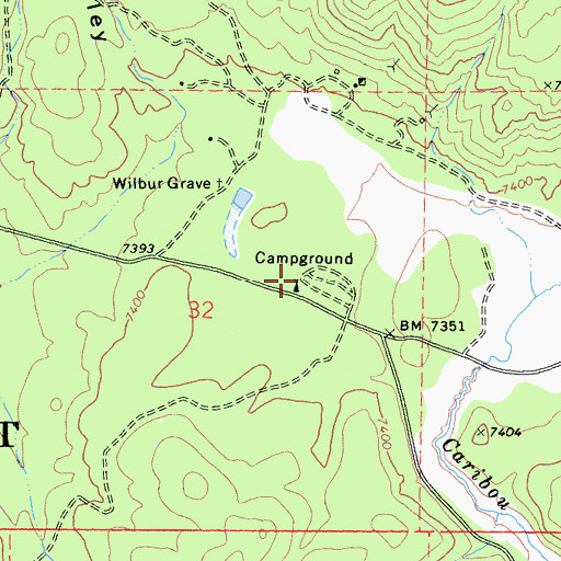 Topographic Map of Holcomb Valley Campground, CA