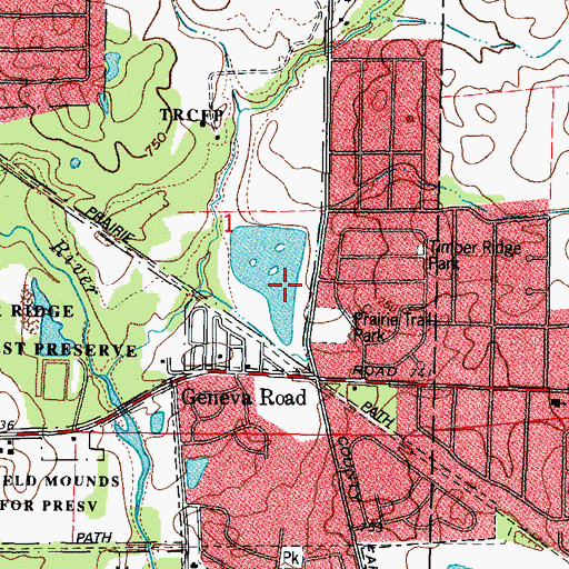 Topographic Map of Timber Lake, IL