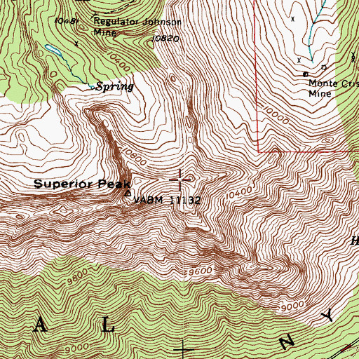 Topographic Map of Mount Superior, UT