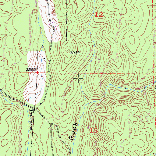 Topographic Map of Kitts Canyon, CA