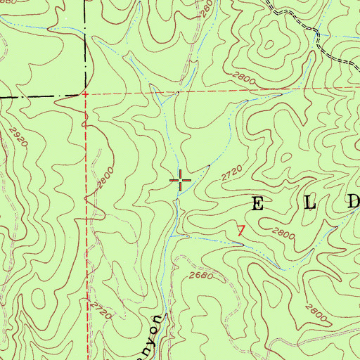 Topographic Map of Gas Canyon, CA