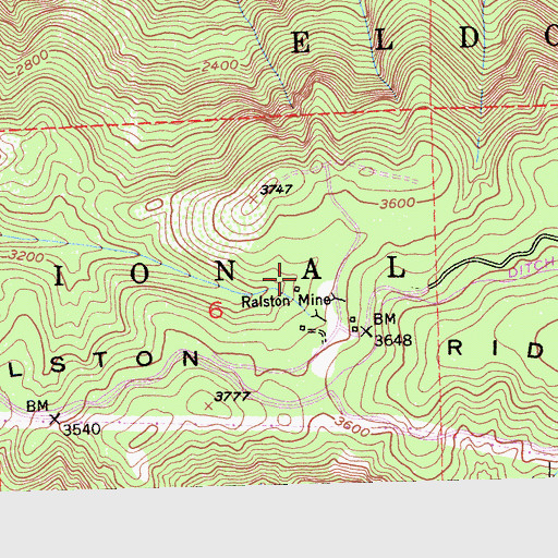 Topographic Map of Ralston Corral, CA