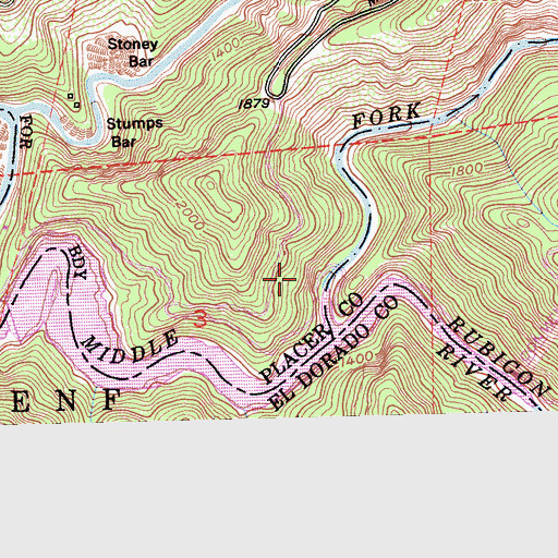Topographic Map of Ralston Campground, CA