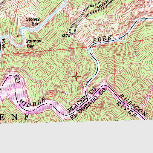 Topographic Map of Ralston Picnic Area, CA