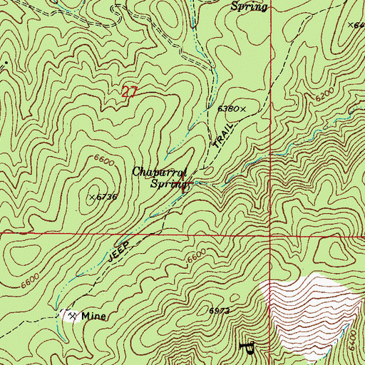 Topographic Map of Chaparral Spring, AZ