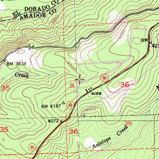 Topographic Map of Blacks Station, CA