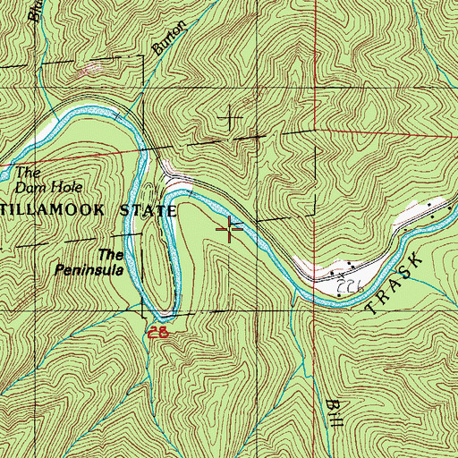 Topographic Map of Chance Creek, OR