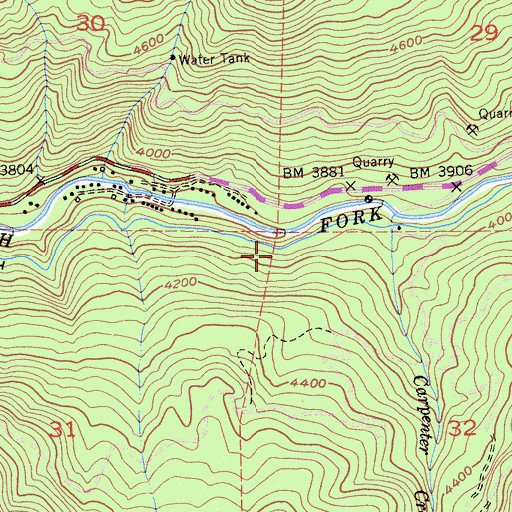 Topographic Map of Digger Indian Spring Campground, CA