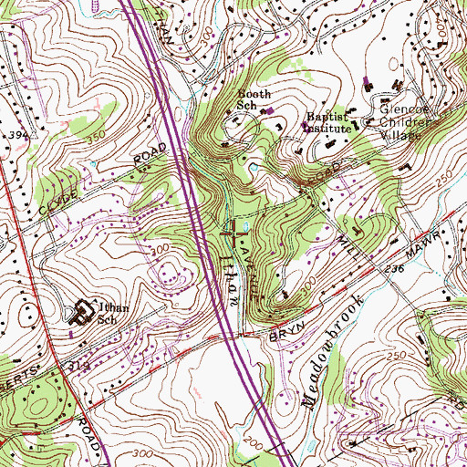 Topographic Map of Dyffrin Run, PA