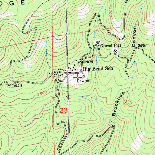 Topographic Map of Blair Mill, CA