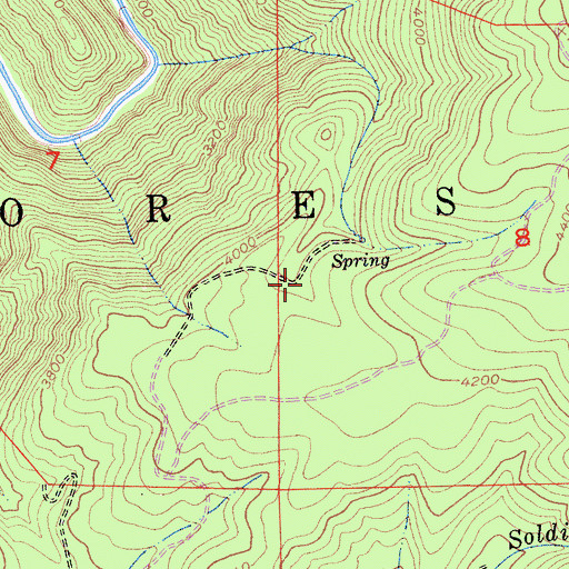 Topographic Map of Rice Cabin, CA