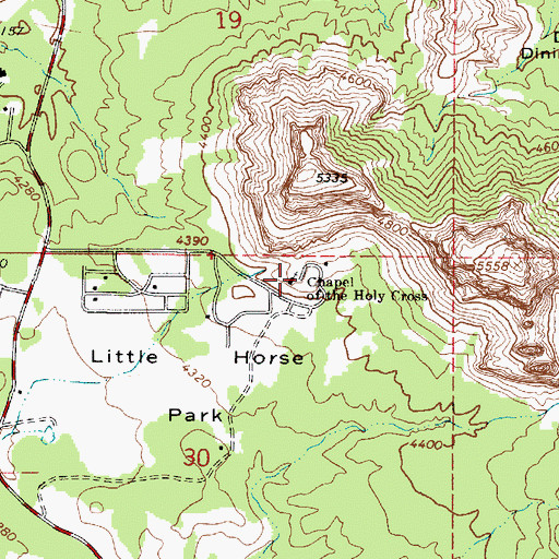 Topographic Map of Chapel of the Holy Cross, AZ