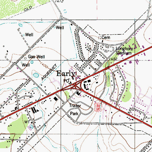 Topographic Map of Early Police Department, TX