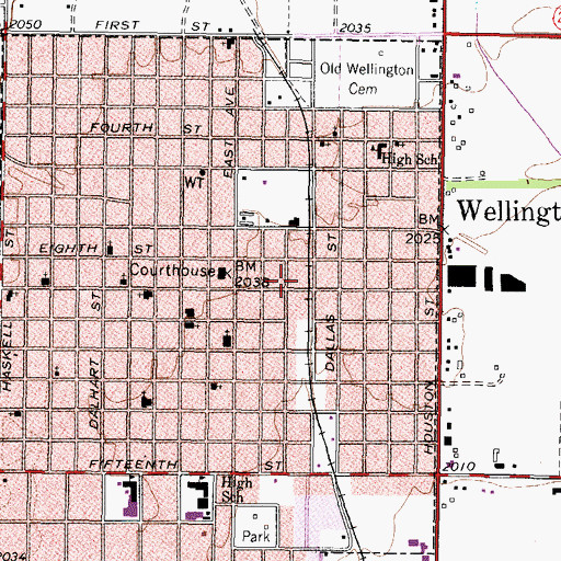 Topographic Map of Collingsworth County Sheriff's Office, TX