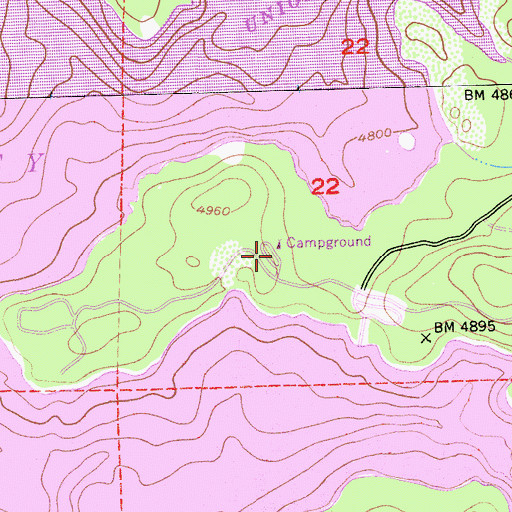 Topographic Map of Fashoda Picnic Area, CA