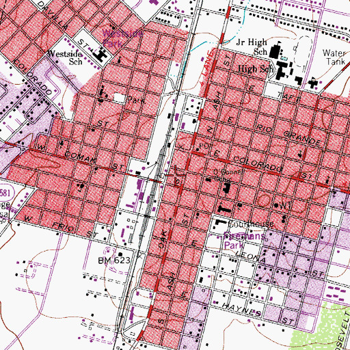 Topographic Map of Pearsall Police Department, TX