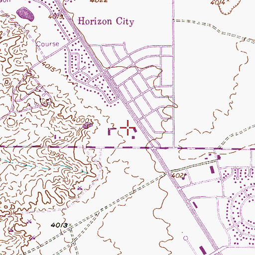 Topographic Map of Horizon City Police Department, TX