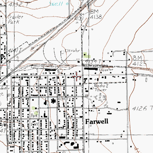 Topographic Map of Farwell Police Department, TX