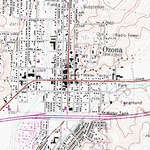 Topographic Map of Crockett County Sheriff's Office, TX