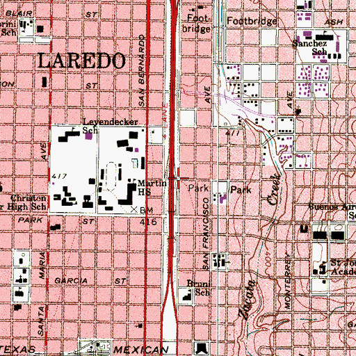 Topographic Map of Webb County Sheriff's Office Substation, TX
