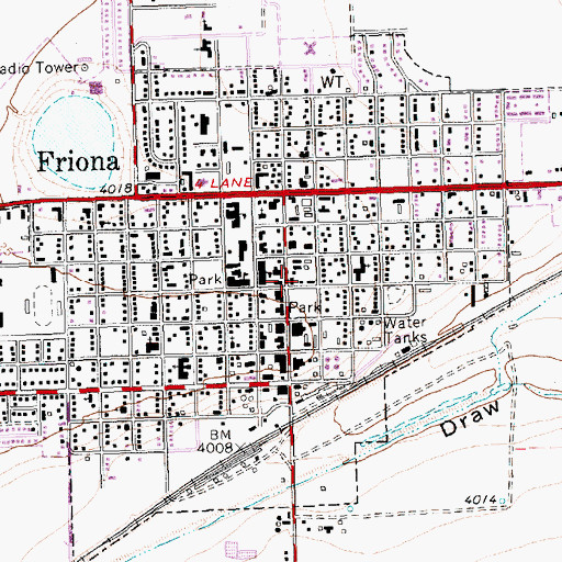 Topographic Map of Friona Police Department, TX