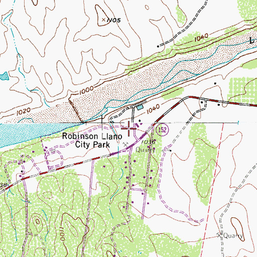 Topographic Map of Llano Police Department, TX