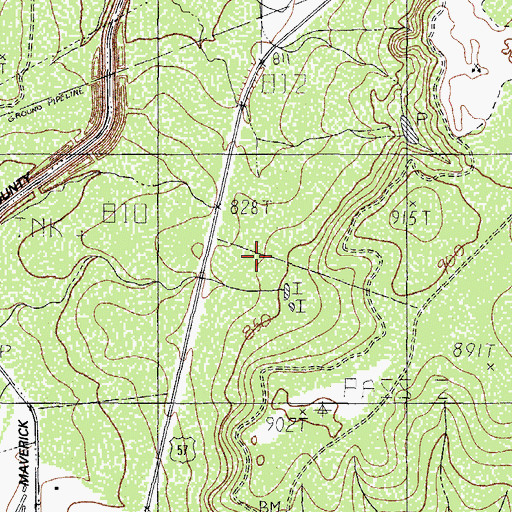 Topographic Map of Maverick County Sheriff's Office, TX