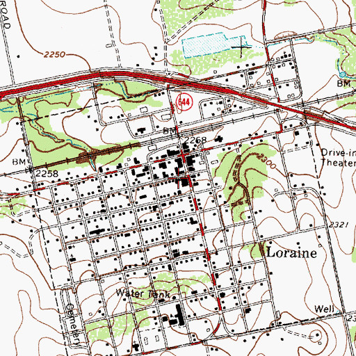 Topographic Map of Loraine Police Department, TX