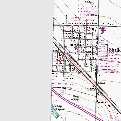 Topographic Map of Shallowater Police Department, TX