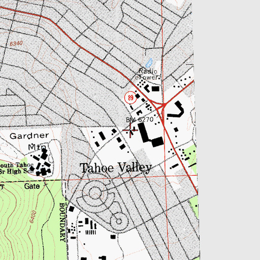 Topographic Map of Lake Tahoe Basin Management Unit Ranger Station, CA