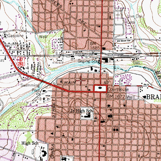 Topographic Map of McCulloch County Sheriff's Office, TX