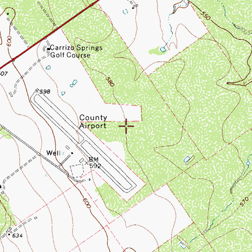 Topographic Map of Dimmit County Sheriff's Office, TX