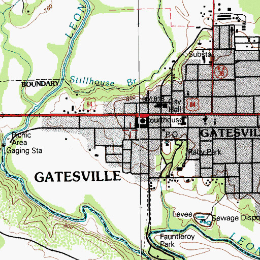Topographic Map of Coryell County Sheriff's Office, TX