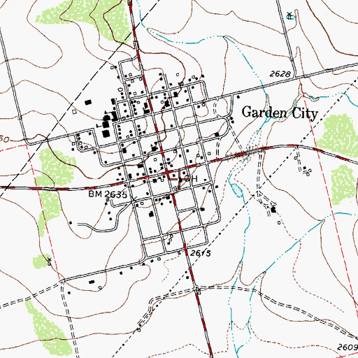 Topographic Map of Glasscock County Sheriff's Office, TX