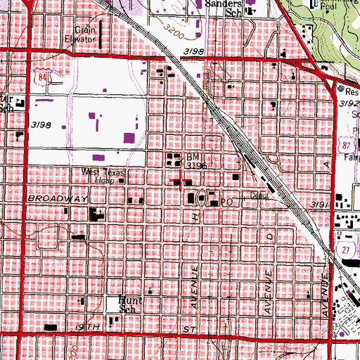 Topographic Map of Lubbock County Sheriff's Academy, TX