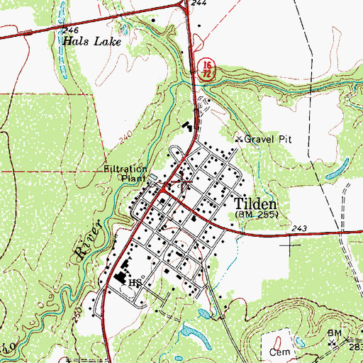 Topographic Map of McMullen County Sheriff's Office, TX