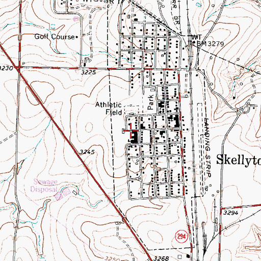 Topographic Map of Skellytown Police Department, TX