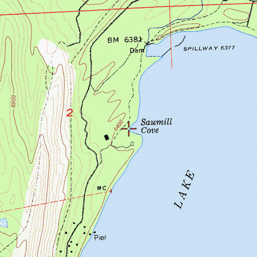 Topographic Map of Sawmill Core, CA