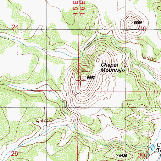 Topographic Map of Chapel Mountain, AZ