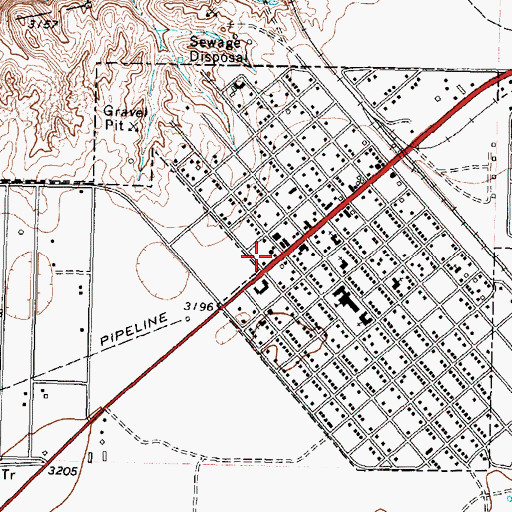 Topographic Map of Fritch Police Department, TX
