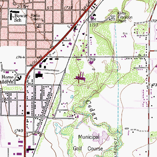 Topographic Map of Taylor County Jail, TX