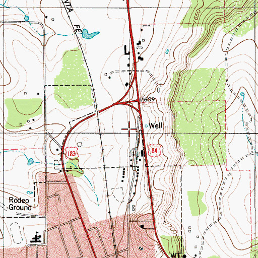 Topographic Map of Mills County Sheriff's Office, TX