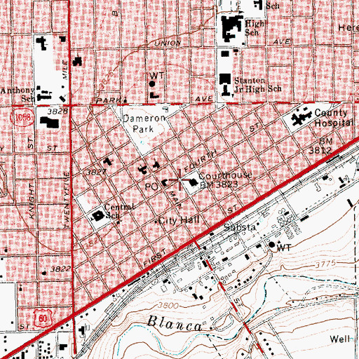 Topographic Map of Deaf Smith County Sheriff's Office, TX