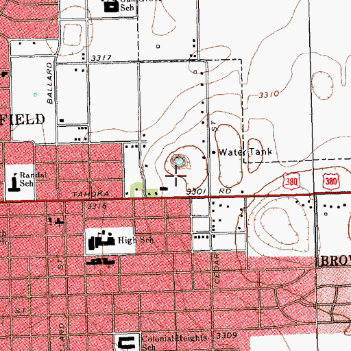 Topographic Map of Terry County Sheriff's Office, TX