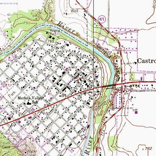 Topographic Map of Castroville Police Department, TX