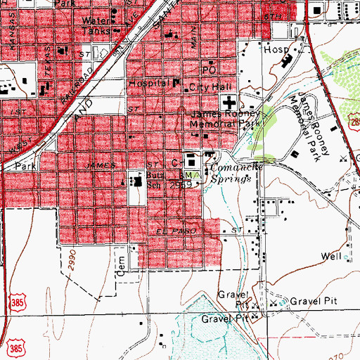 Topographic Map of Pecos County Sheriff's Office, TX
