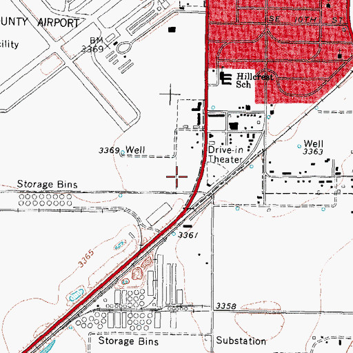 Topographic Map of Hale County Sheriff's Office, TX