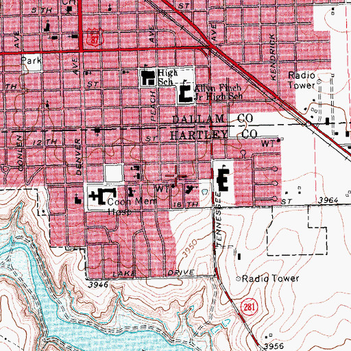 Topographic Map of Hartley County Sheriff's Office, TX