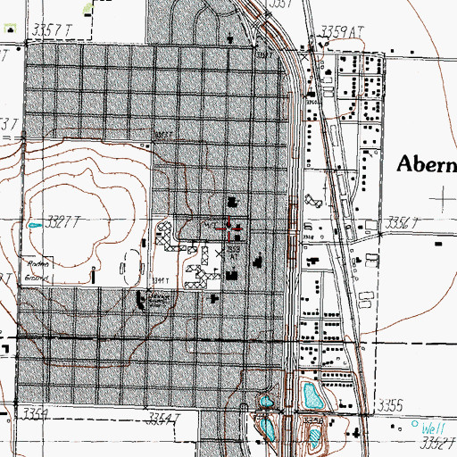 Topographic Map of Abernathy Police Department, TX