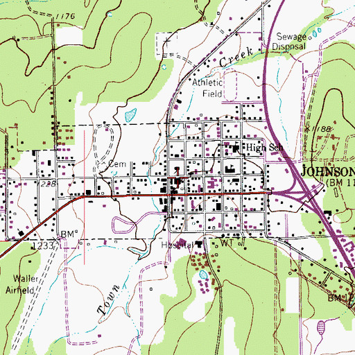 Topographic Map of Blanco County Sheriff's Office, TX